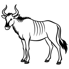 Wildebeest Animal Line Drawing Icon