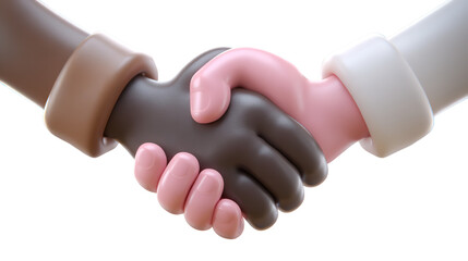 Handshake agreement partnership collaboration teamwork cooperation multiracial diversity inclusion deal on transparent background
