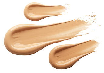 Isolated Swatches of Beige Foundation Cream on a White Surface