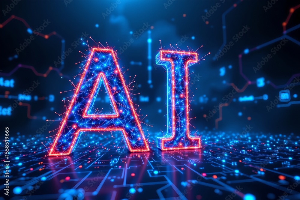 Aufkleber exploring ai innovations in digital technology virtual environment graphic design futuristic perspec