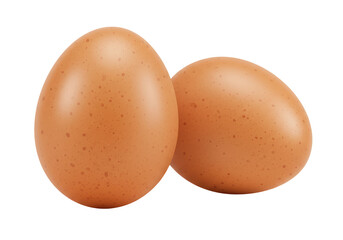 Isolated Two Brown Chicken Eggs