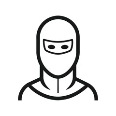 Minimalist Ski Mask Outlines Including Balaclava and Half Face Styles