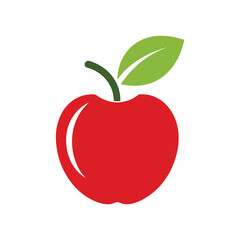 Red apple isolated on white, Red apple vector icon isolated on white background