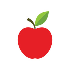 Red apple vector icon isolated on white background