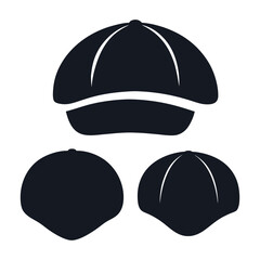 Plain Newsboy Cap Templates with 8 Panel Flat and Rounded Shapes