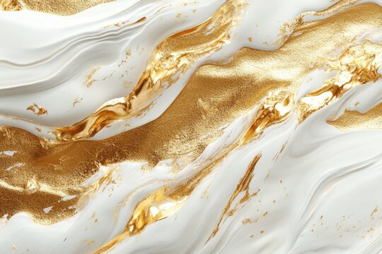 Abstract gold and white marble background