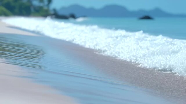 Gentle waves lapping on a serene tropical Andaman beach
