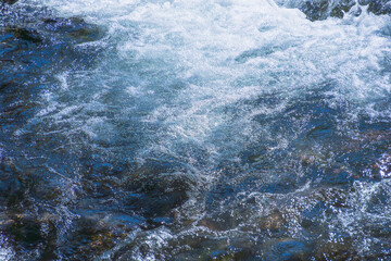 初夏の水辺　水流で泡立つ清88