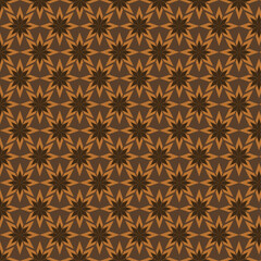 Seamless Geometric Star Pattern in Warm Brown and Orange Tones