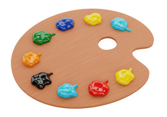 Isolated Palette with different paint spots
