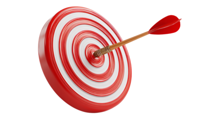 Target archery bullseye arrow success goal achievement accuracy precision competition focus strategy aiming on transparent background