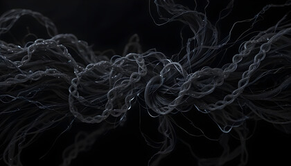 Abstract Dark Background with Twisted Lines and Soft Tendrils
