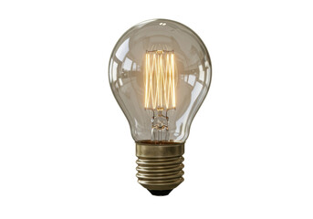 Isolated Glowing Vintage Edison Lightbulb with Filament