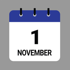NOVEMBER-01- Daily Calendar Icon - White Background