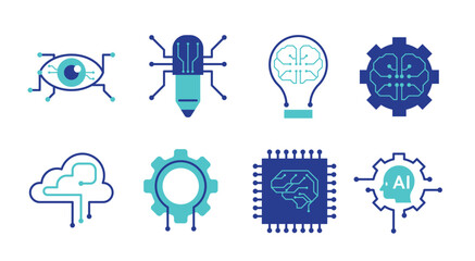 AI and Machine Learning Technology Icons Set