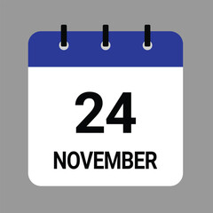 NOVEMBER-24- Daily Calendar Icon - White Background