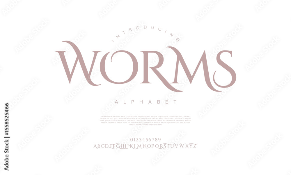 Poster classy serif font with decorative and organic forms. great for fashion branding and high-end editori