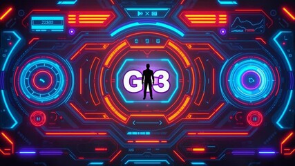 Futuristic Sci-Fi Interface Design G3 Cyberpunk Digital HUD Background