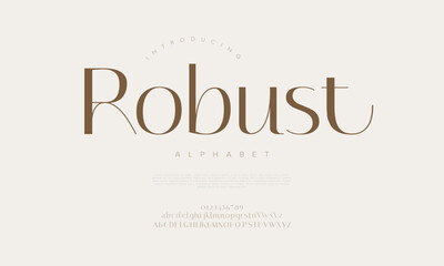 Smooth and modern serif font with elegant terminals. Suited for high-end branding and packaging