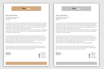 Abstract Corporate Business Style Letterhead Design Vector Template For Your Project. Simple And Clean Print Ready Design, Elegant Flat Design Vector Illustration.