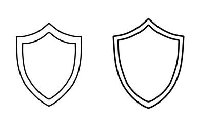 Hand drawn empty shield outline vector set