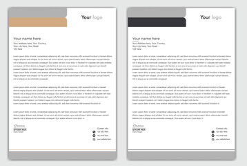 Abstract Corporate Business Style Letterhead Design Vector Template For Your Project. Simple And Clean Print Ready Design, Elegant Flat Design Vector Illustration.