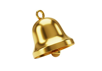 Isolated Golden Bell Shiny Festive Object