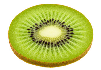 Isolated Fresh Kiwi Slice with Detailed Texture