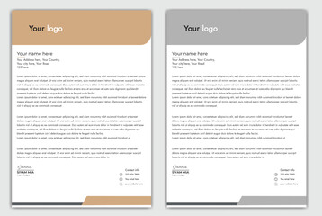 Abstract Corporate Business Style Letterhead Design Vector Template For Your Project. Simple And Clean Print Ready Design, Elegant Flat Design Vector Illustration.