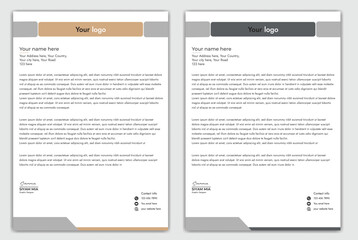 Abstract Corporate Business Style Letterhead Design Vector Template For Your Project. Simple And Clean Print Ready Design, Elegant Flat Design Vector Illustration.