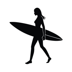 vector illustration of a surfer girl 