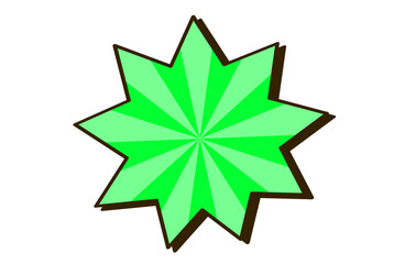 緑色のスターバースト風吹き出しのベクターイラスト
