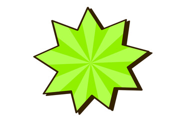 緑色のスターバースト風吹き出しのベクターイラスト