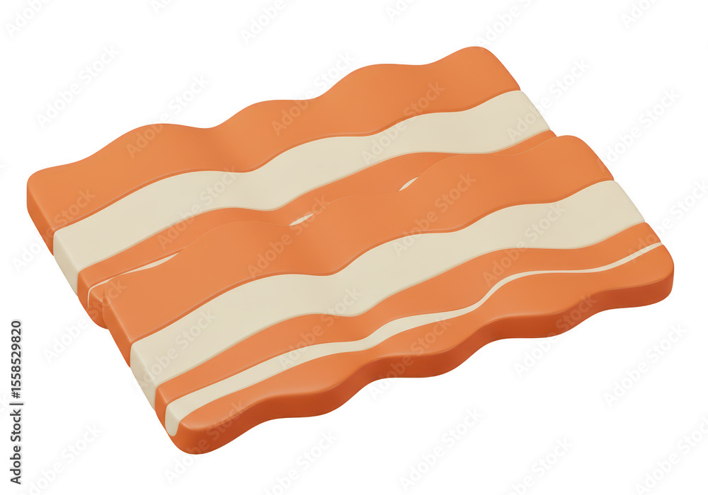 Poster slices of bacon isolated on transparent background