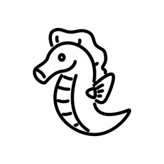 seahorse icon vector, line style icon