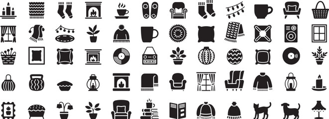 Cozy home objects and decor candle blanket