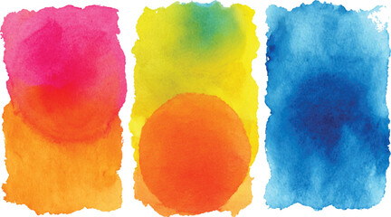 Vibrant Watercolor Paint Splats Pink Orange Yellow Green Blue Abstract Background Texture Design Element