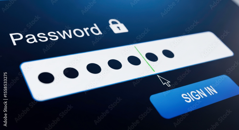 Poster password security login secure access authentication account protection privacy online safety digita