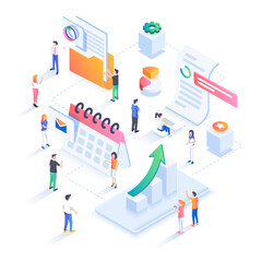 Modern Isometric Illustration design - Business concept