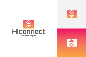 high connection h letter logo vector