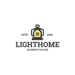 house lantern logo vector © ardiesdesign