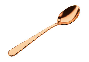 Isolated Polished Golden Spoon with Elegant Design