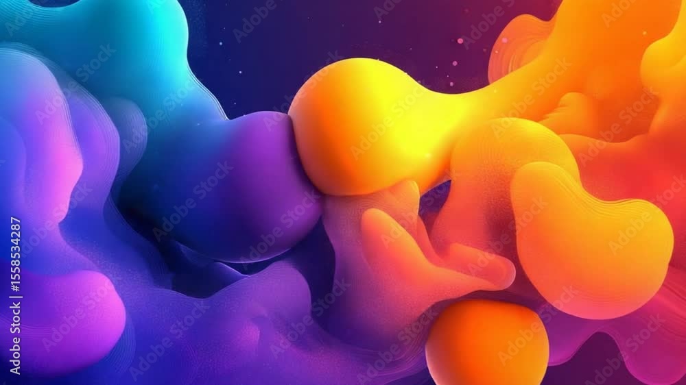 Poster abstract colorful fluid shapes forming dynamic background for creative projects