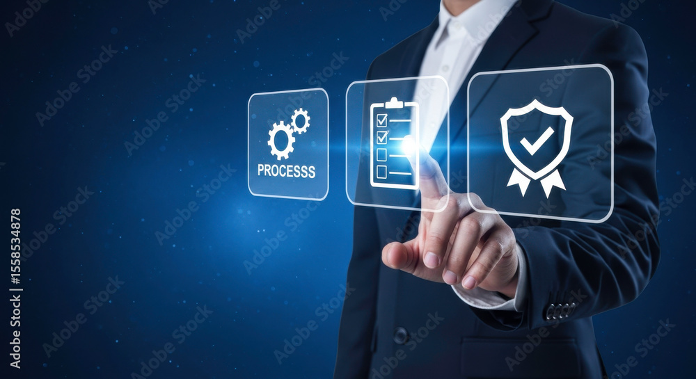 Poster process management quality assurance control system compliance business strategy workflow automation