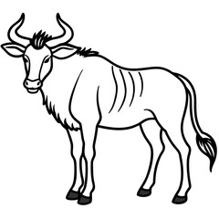 Obraz premium Elegant Wildebeest Linear Design
