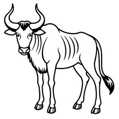 Elegant Wildebeest Linear Design