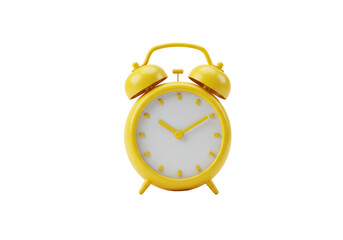Isolated Classic Yellow Alarm Clock for Wake Up Call