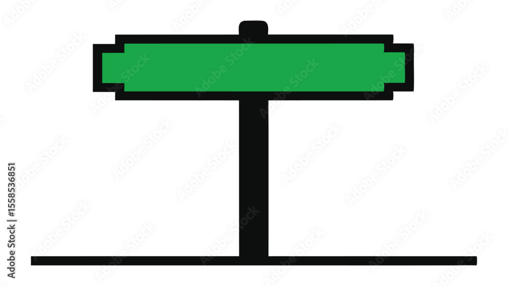 Poster a vibrant green street sign with clear directional text designed for urban navigation and city plann