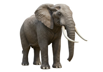 Isolated Majestic African Elephant Standing Confidently