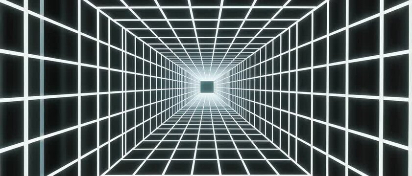 Abstract Grid Tunnel A Journey into Depth and Perspective